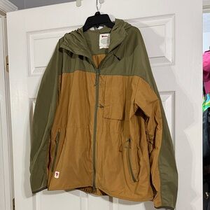 Fjallraven Olive and Brown Windbreaker